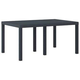 Berkfield Home Garden Table Anthracite 150x100x73 cm Poly Rattan in Charcoal | Size: 150 x 100 x 73 cm