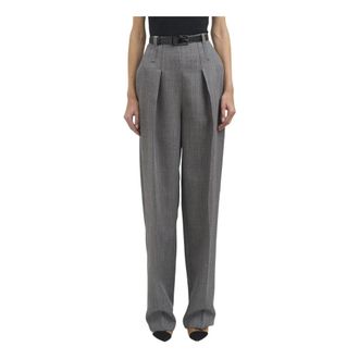 Elisabetta Franchi Pantaloni in lana - Trousers - Mujer - Gris - S