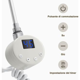 Sonni Resistenza Elettrica per Radiatore Funzione di Temporizzazione e Termoregolazione 400W Adatto per Scaldasalviette con Protezione Contro il