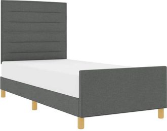 vidaXL Bed Frame with Headboard Dark grey 90 x 200 cm Fabric vidaXL