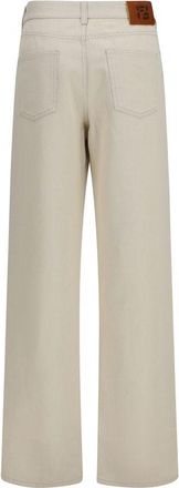 Fendi Womens Beige Cotton Straight-Leg Jeans Clothing