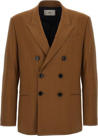 Ami Brown Double-breasted Blazer
