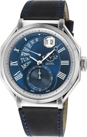 Gevril Group Mens Marchese Leather Strap Watch, 44mm in Black at Nordstrom Rack