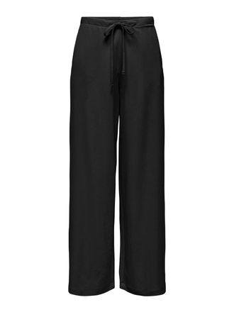 Only Schlupfhose ONLY ONLSAKURA LOOSE PULL UP PANTS WVN, Damen, Gr. XL, N-Gr, schwarz, Web, Obermaterial: 55% Viskose, 45% Nylon, unifarben, loose fit lang