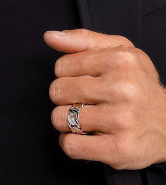 Thomas Sabo Anello in argento sterling 925 con design a maglie
