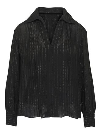 Vince striped V-neck blouse - Black