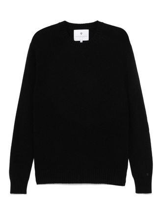 Seven 7 Black Wool Crewneck Sweater