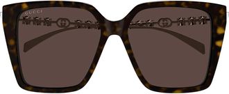 Gucci Sunglasses Gg1967 S 003 Silver/Brown Women