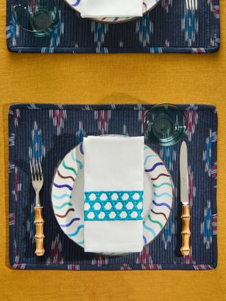 Table Love The Breakfast Handwoven Cotton Reversible Placemats (Set of 4)