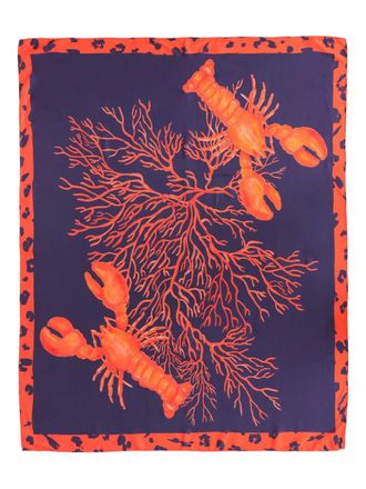 Brigitte lobster-print pareo - Blue