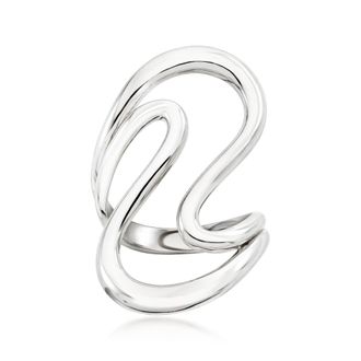 Ross-Simons Italian Sterling Silver Open-Space Wave Ring