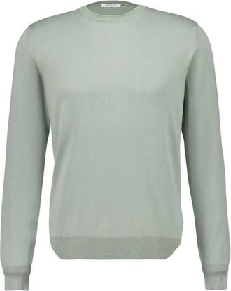 Boglioli Sage Green Katoen Crew-Neck Jumper - Heren - Sweatshirts - Groen - M - Katoen - Hoodies & sweatvesten