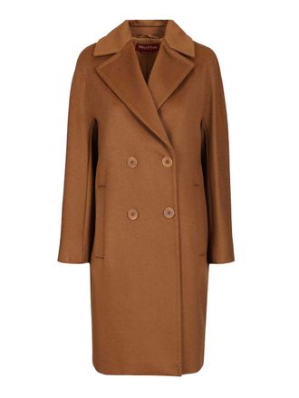 Max Mara Double-Breasted Coat Coats Marrone-Donna