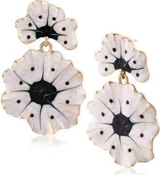 Jardin Floral Statement Drop Earrings in Black/White/Gold at Nordstrom Rack