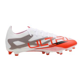 Puma Heren Ultra 5 Match Stevige Grond Voetbalschoenen (Wit, Rood)