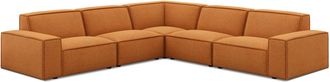 Castlery Customized Dark Brown Performance L-Shape Sectional Sofa | Jonathan by Castlery, Orange