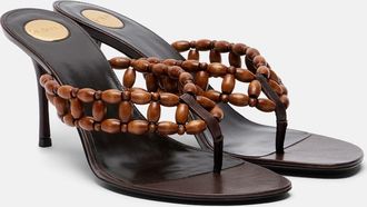 Saint Laurent Zine beaded thong sandals