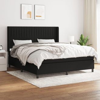 vidaXL Vidaxl - Cama Box Spring Con Colch&oacute;n Tela Negro 180x200 Cm
