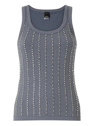 Pinko embellished ribbed tank top - Grey