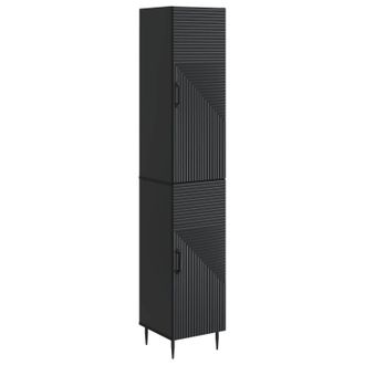 vidaXL Juego De Armarios 2 Uds. Negro Madera De Ingenier&iacute;a Vidaxl