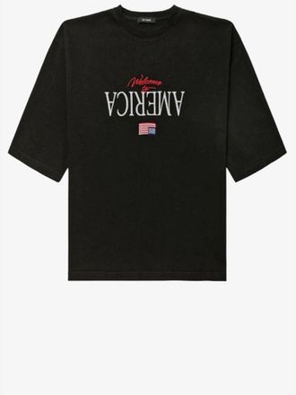 Willy Chavarria Baumwoll-T-Shirt mit Stickerei vorne