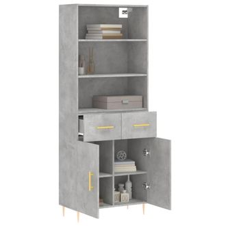 Berkfield Home Highboard Concrete Grey 69.5x34x180 cm Engineered Wood
