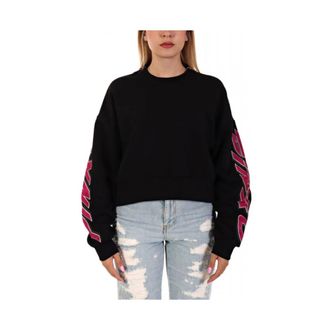 Pinko Pinko, Dames, Sweatshirts & Hoodies, Zwart, Maat: M Katoen