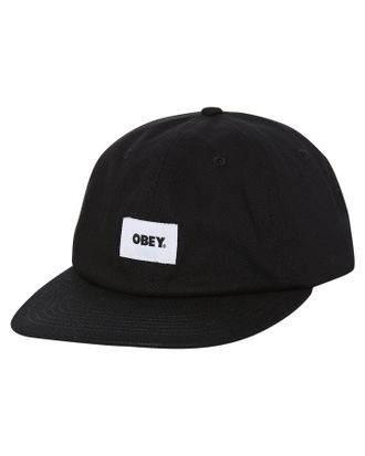 Obey Bold label organic 6 panel str, Black - TU