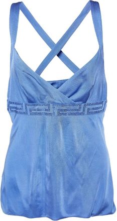 Versace Cami cross-back embellished top - Blue
