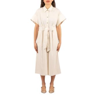 Pinko Alesha Shirt Dress - Dames - Shirt Kleedjes - Beige - XS - Katoen - Kleedjes