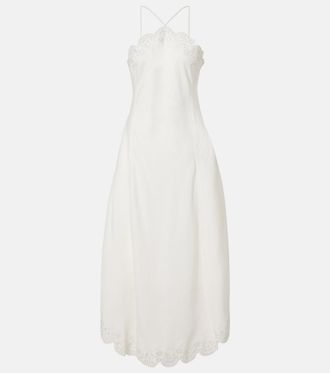 SIMKHAI Gillian linen-blend midi dress