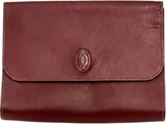 Cartier Pre-owned Clutches, female, Red, Size: ONE SIZE Pre-owned Must Leather Clutch Bag