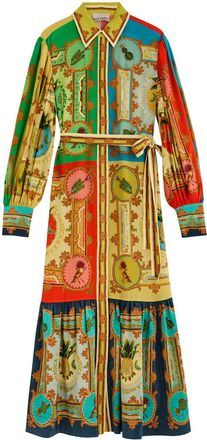 Alemais Alemais Musica Printed Silk Maxi Shirt Dress - Multicoloured - 6 (UK6 /xs)