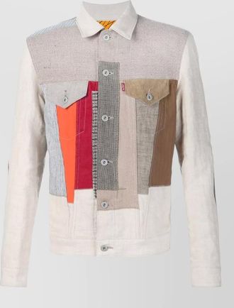 Junya Watanabe patchwork jacket long sleeves chest pockets