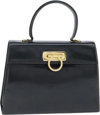 Ferragamo Pre-owned Lederen Handtas - Dames - Vintage Handtas - Zwart - ONE Size - Leer - Vintage