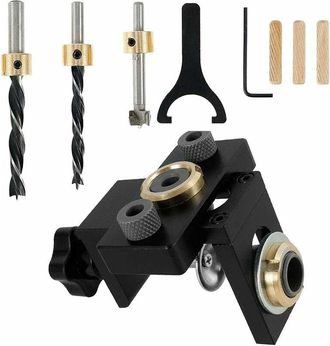 Gabrielle Kit De Plantilla De Posicionamiento Gabrielle, 3 En 1, Gu&iacute;a De Perforaci&oacute;n Y Localizador De Orificios Rectos Ajustable Para Sistemas De Carpinter&iacute;a (a