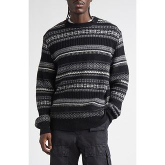 TAKAHIROMIYASHITA TheSoloist. Fair Isle Wool Creweck Sweater in Black Mono at Nordstrom, Size 40 Us