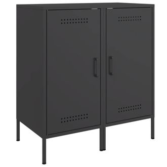 Berkfield Home Sideboards 2 pcs Black 36x39x79 cm Steel | Size: 36 x 39 x 79 cm