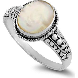 Samuel B. Oval Stone Ring in White at Nordstrom Rack, Size 8