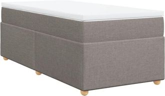 vidaXL Box Spring Bed with Mattress Taupe 90x200 cm Fabric Vidaxl