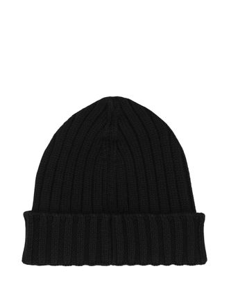 C.P. Company Mens Ribbed Wool Hat Black