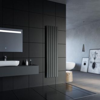 Sonni Sonni - Design Radiatore a pannello piatto 1800 x 462 mm Antracit Radiatore da bagno Radiatore a doppio strato Radiatore a pannello verticale
