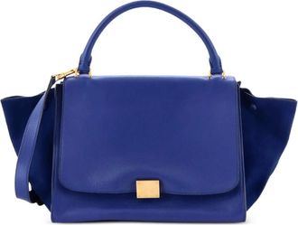 Celine Borsa a tracolla Trapeze piccola in pelle - Blu