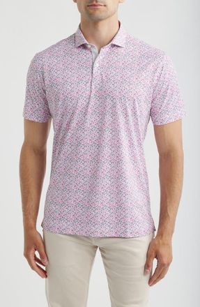 Johnnie-O Bloom Neat Floral Performance Polo in Palm Beach at Nordstrom, Size Xx-Large