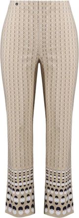 Joseph Ribkoff Cropped Broeken - Dames - Vrijetijds broeken - Beige - XL - Leer - Broeken