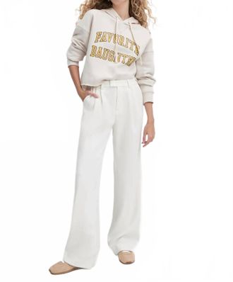 Favorite Daughter Cropped Collegiate Hoodie In Stone/dijon