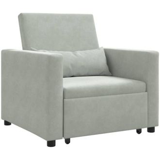 vidaXL Vidaxl - Sof&aacute; Cama Individual Gris Claro 90 X 165 X 87 Cm Terciopelo