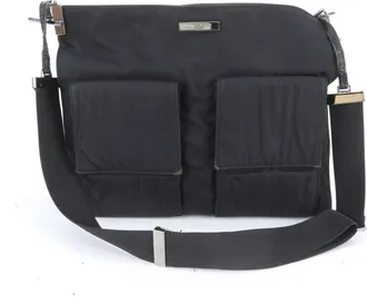 Gucci Black Nylon Leather Shoulder Bag (Pre-Owned)