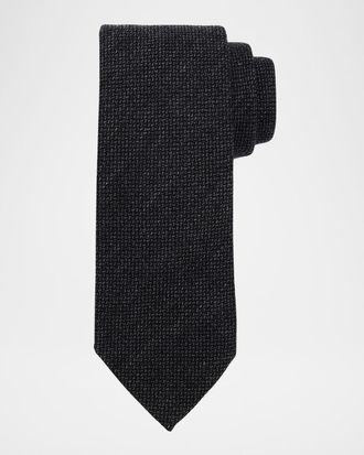Ermenegildo Zegna Men & apos;s Textured Wool and Silk Tie