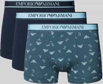 Emporio Armani Trunks im 3er-Pack mit elastischem Logo-Bund in Blau, Gr&ouml;&szlig;e XXL
